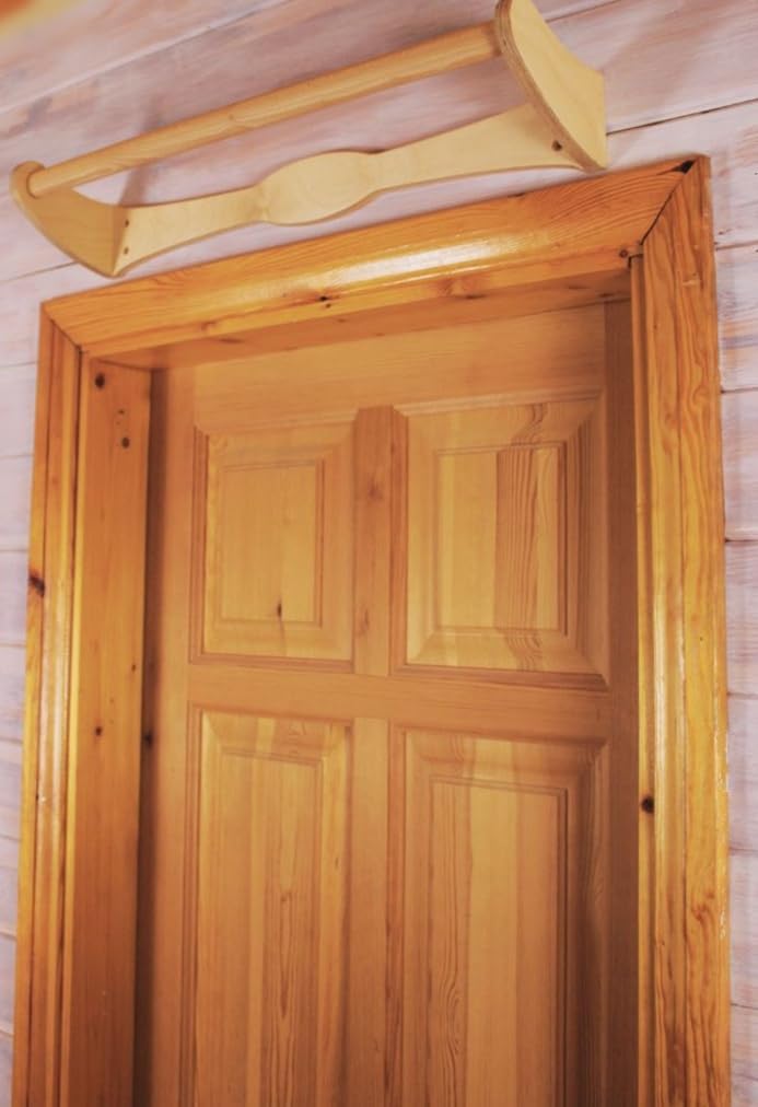 Robuste Klimmzugstange aus Holz, 74 cm, für den Innen- und Aussenbereich, mit 2 Höhenoptionen – Wand