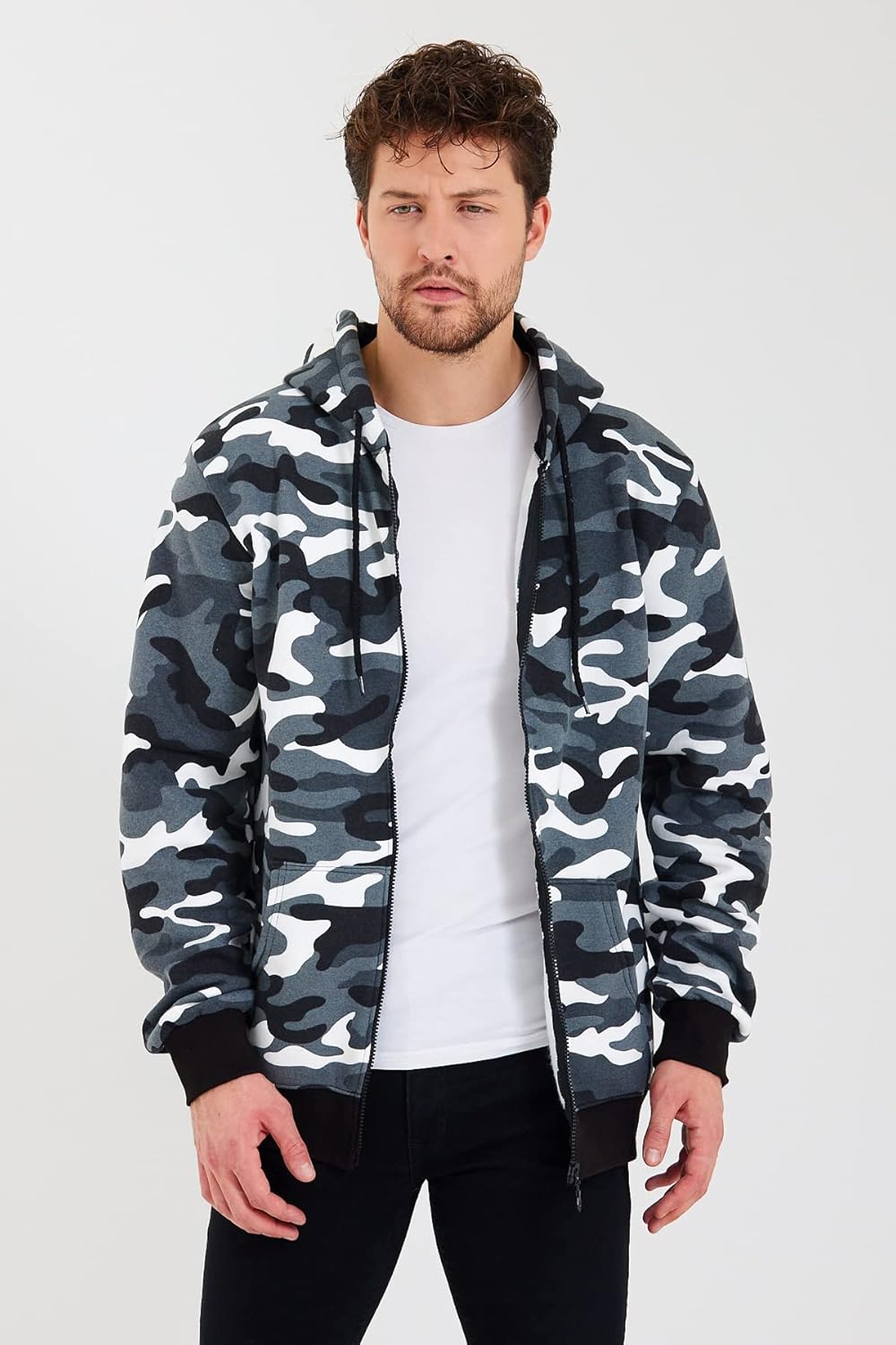 Raff & Taff Herren Zipper Hoodies Kapuzenjacke Sweatjacke Übergangsjacke Jacke Basic Schlicht bis 8X