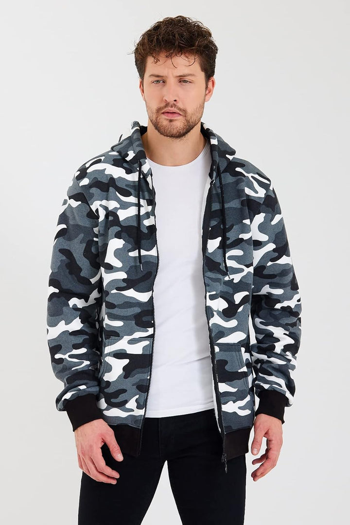 Raff & Taff Herren Zipper Hoodies Kapuzenjacke Sweatjacke Übergangsjacke Jacke Basic Schlicht bis 8X