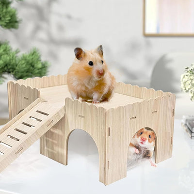 Chingcoo Meerschweinchen Haus, Gross Meerschweinchen Zubehör, Meerschweinchen Hamster Haus aus Holz,