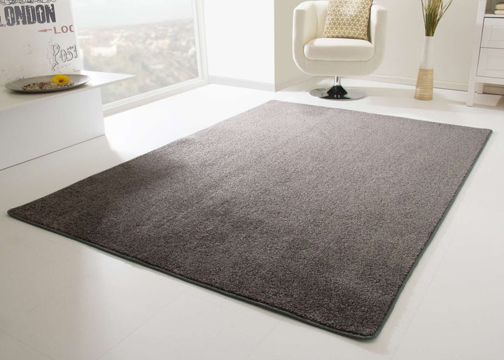 Kurzflor Teppich Cambridge, Wohnzimmer, Schlafzimmer, in Anthrazit, Grösse: 80x150 cm, 80 x 150 cm (