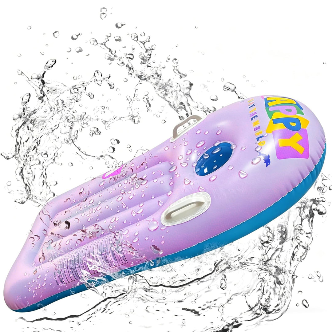 Schwimmbrett Bodyboard Aufblasbar, dellyy 110 x 48cm Surfbrett Bodyboard mit Griffen, Schwimmhilfe A