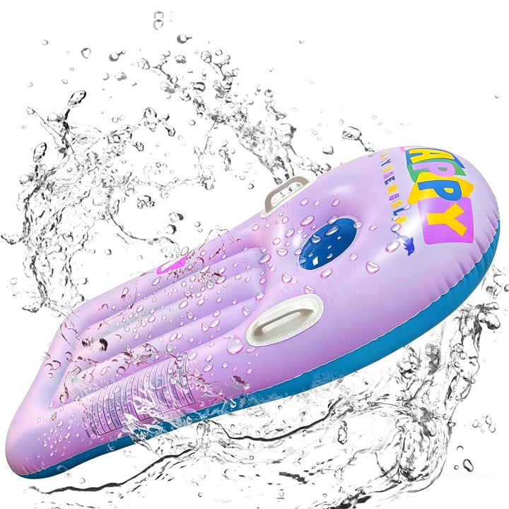 Schwimmbrett Bodyboard Aufblasbar, dellyy 110 x 48cm Surfbrett Bodyboard mit Griffen, Schwimmhilfe A