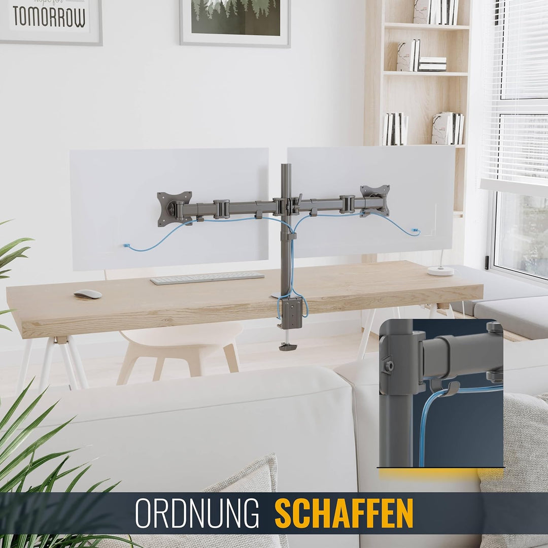 RICOO Monitorarm Monitorhalterung 2 Monitore Arm Monitor Halterung Tisch, TS5811 VESA Tischhalterung