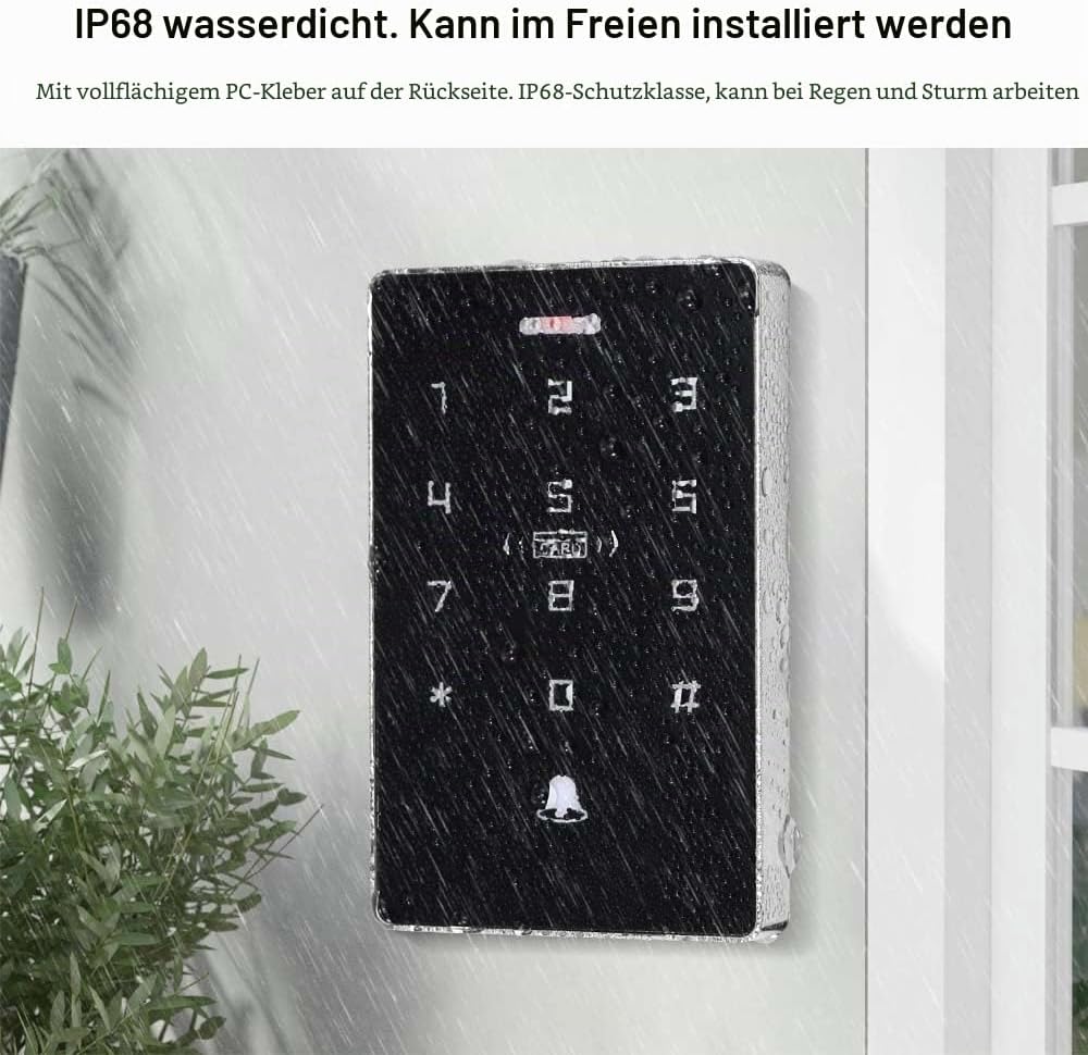 FTes RFKits IP68 wetterfestes NFC Dual-Frequenz-Zugangskontrollsystem mit 5 ID-Schlüsselanhängern, 5