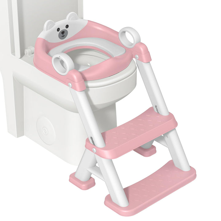 Toilettensitz Kinder mit Treppe, 2-in-1 Kinder Toilettensitz ür ab Kleinkinder Jungen und Mädchen, U