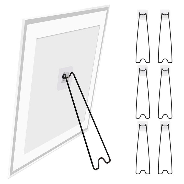 6 Stück Bilderrahmenständer, selbstklebender Edelstahl-Bilderrahmen, Staffeleihalter für 30–46 cm gr