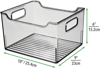 mDesign 4er-Set Aufbewahrungsbox mit Griffen – hohe Kühlschrankbox zur Lebensmittelaufbewahrung – Ab