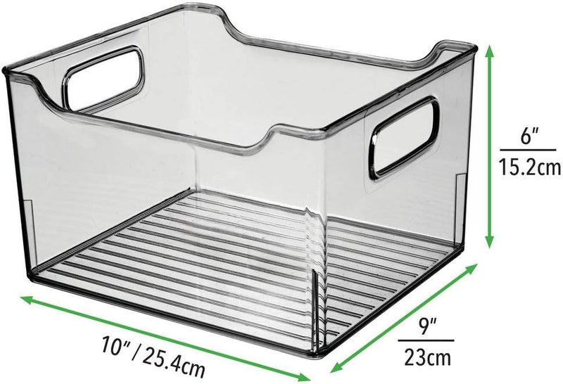 mDesign 4er-Set Aufbewahrungsbox mit Griffen – hohe Kühlschrankbox zur Lebensmittelaufbewahrung – Ab