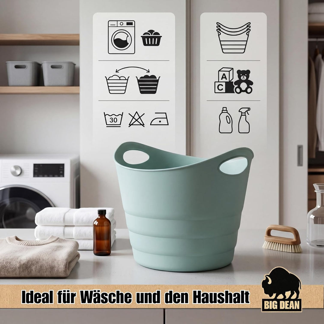 2 Stück Elastischer Gummitrog Trog mit Tragegriffen Universal Flexibler Gartenkorb Mehrzwecktrog ca.