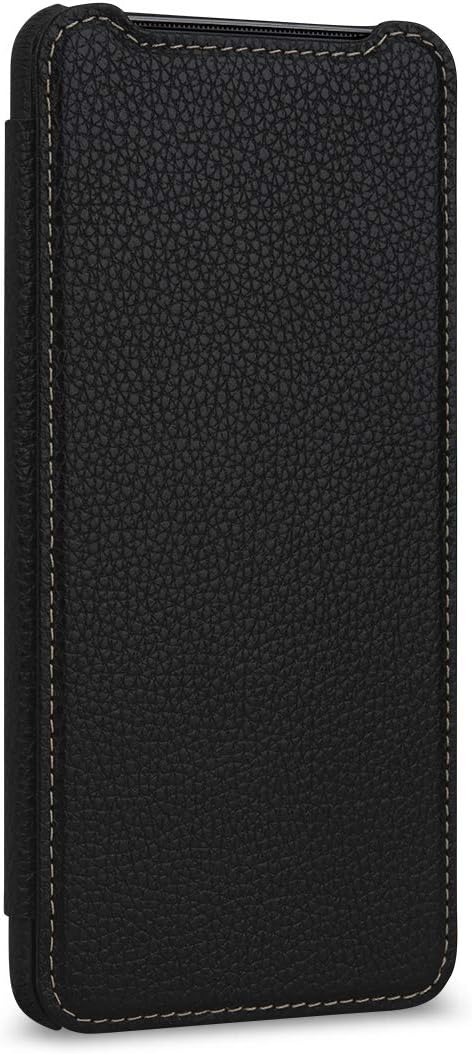 STILGUT Hülle geeignet für OnePlus 7T Lederhülle Book Type, schwarz OnePlus 7T schwarz, OnePlus 7T s