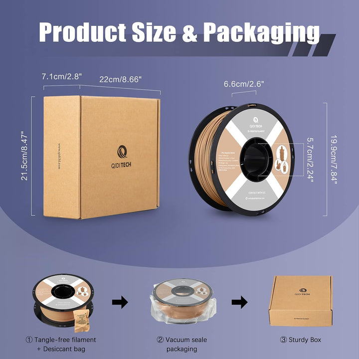 QIDI TECH Matte PLA Rapido Filament 1.75mm, PLA Matte 3D Drucker Filament 1kg Spule (2.2lbs), Geeign