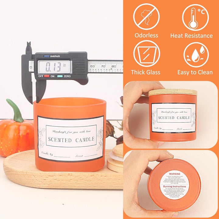 MILIVIXAY 20 Stück 118 ml Herbstkerzengläser mit Deckel und Kerzenherstellungs-Kits – Grosspackung k