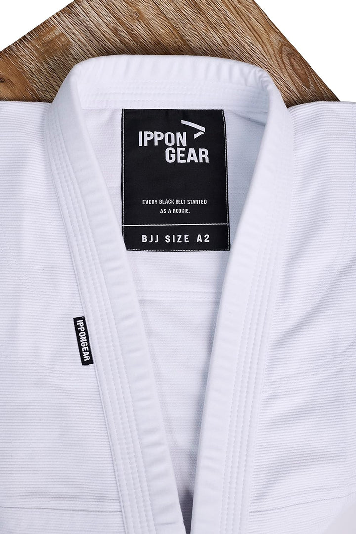 IPPONGEAR Brazilian Jiu Jitsu Kinder/Einsteiger Anzug inkl weissem Gürtel [Pearl-Weave Material I 35