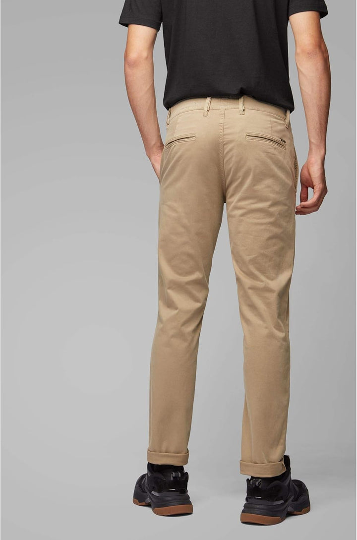 BOSS Herren Schino-Slim D Slim-Fit Hose aus elastischem Baumwoll-Satin 32 Light/Pastel Brown239, 32