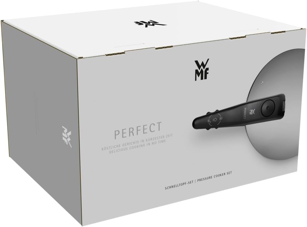 WMF Perfect Schnellkochtopf Set Induktion 2-teilig, Dampfkochtopf 6,5l + 3l, grosses Kochsignal, 2 K