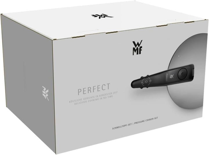WMF Perfect Schnellkochtopf Set Induktion 2-teilig, Dampfkochtopf 6,5l + 3l, grosses Kochsignal, 2 K