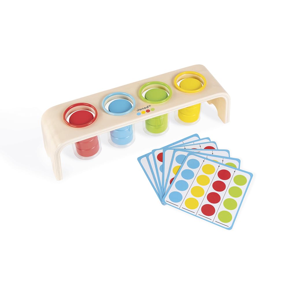 Janod - Essentiel - Sortieren der Farben - Lernspiel aus Holz Babys und Kleinkinder - Erlernen von F