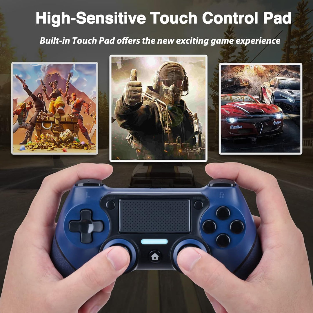 VooFun Wireless Controller Kompatibel mit PS-4/Pro/Slim/PC, Bluetooth Gamepad mit Vibration,6-Achsen