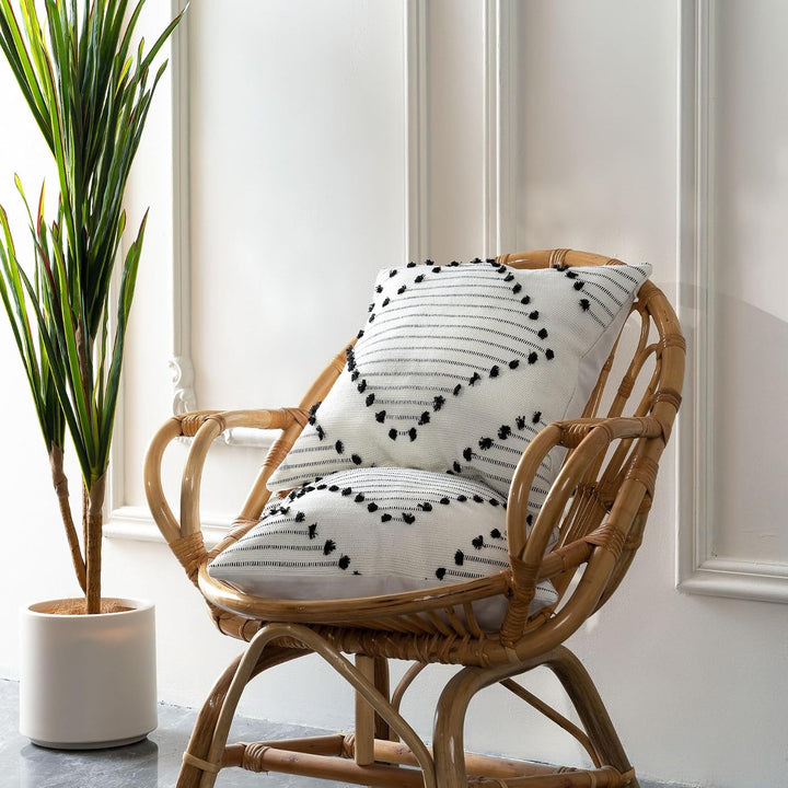2er Set Boho Kissenbezug, 45x45cm Dekorative Kissenhülle Boho Dekokissen Baumwolle Kissenbezüge Sofa