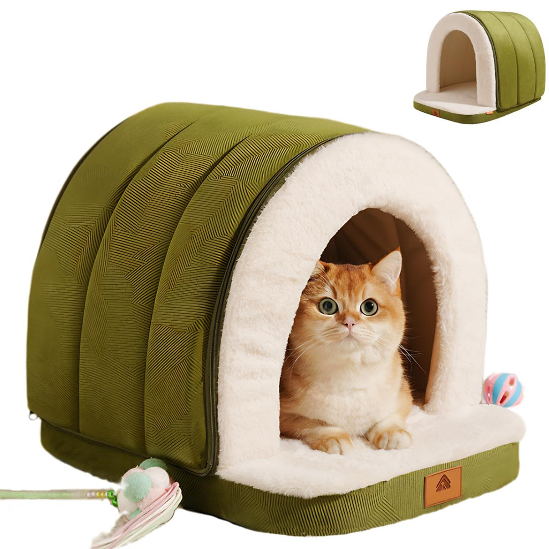ERNAN Katzenhöhle grosse Katzen - Faltbare Katzenbett.Waschbares Hundebett, Komfortables Haustier-Ka