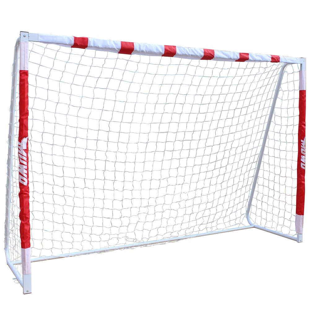 MUWO grosses Fussballtor aus robustem Stahl, mit Textilmantel und Netz. 3 x 2 Meter gross, einfacher