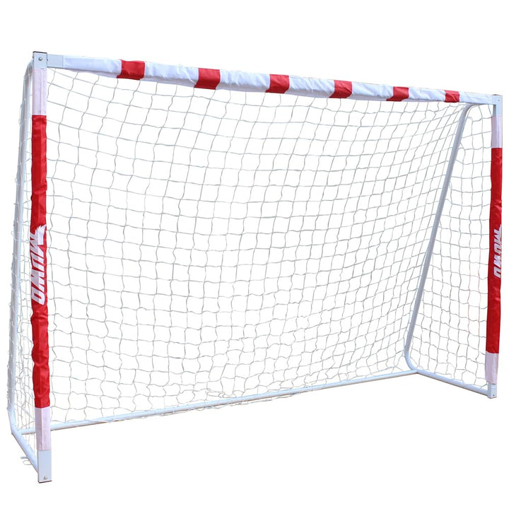 MUWO grosses Fussballtor aus robustem Stahl, mit Textilmantel und Netz. 3 x 2 Meter gross, einfacher