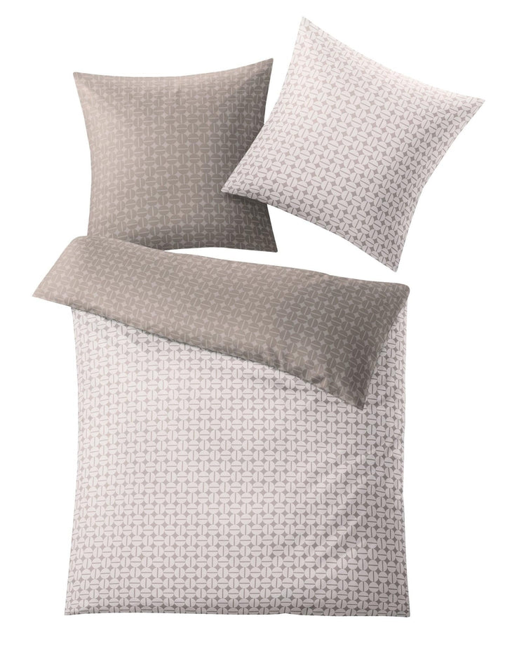 Kleine Wolke 6255271954 Bettwäsche Punto, Masse: 155 x 220 cm und 80 x 80 cm, Farbe: Taupe Taupe 155