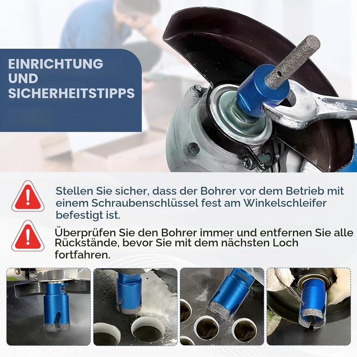 Diamant Fliesenbohrer Set 10 Stücke, 6/6/8/20/35/50/68mm, Diamant-Fasenbohrer /10mm Fingerbohrer/Dre