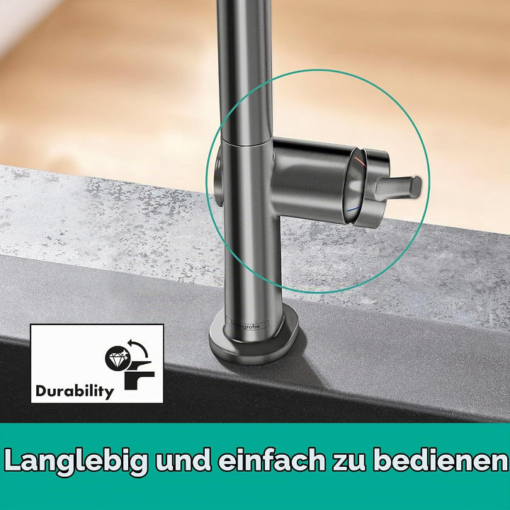 hansgrohe Talis M54 - Küchenarmatur mit Brause ausziehbar, mit Schlauchbox, 1 Stahlart, Wasserhahn K