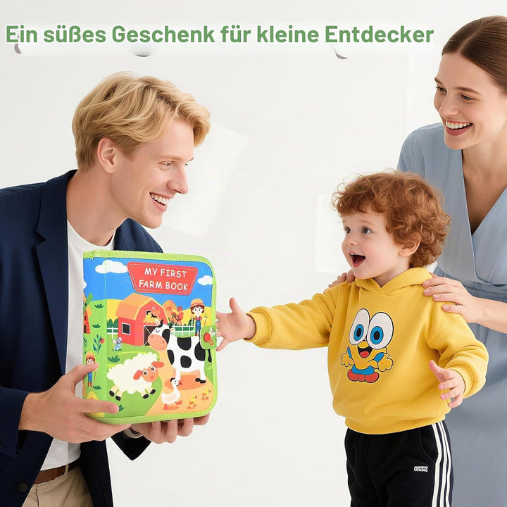 3D Filz Bauernhof Quiet Book, Busy Board Montessori Spielzeug ab 1-3 Jahre, Quiet Book Activity Boar