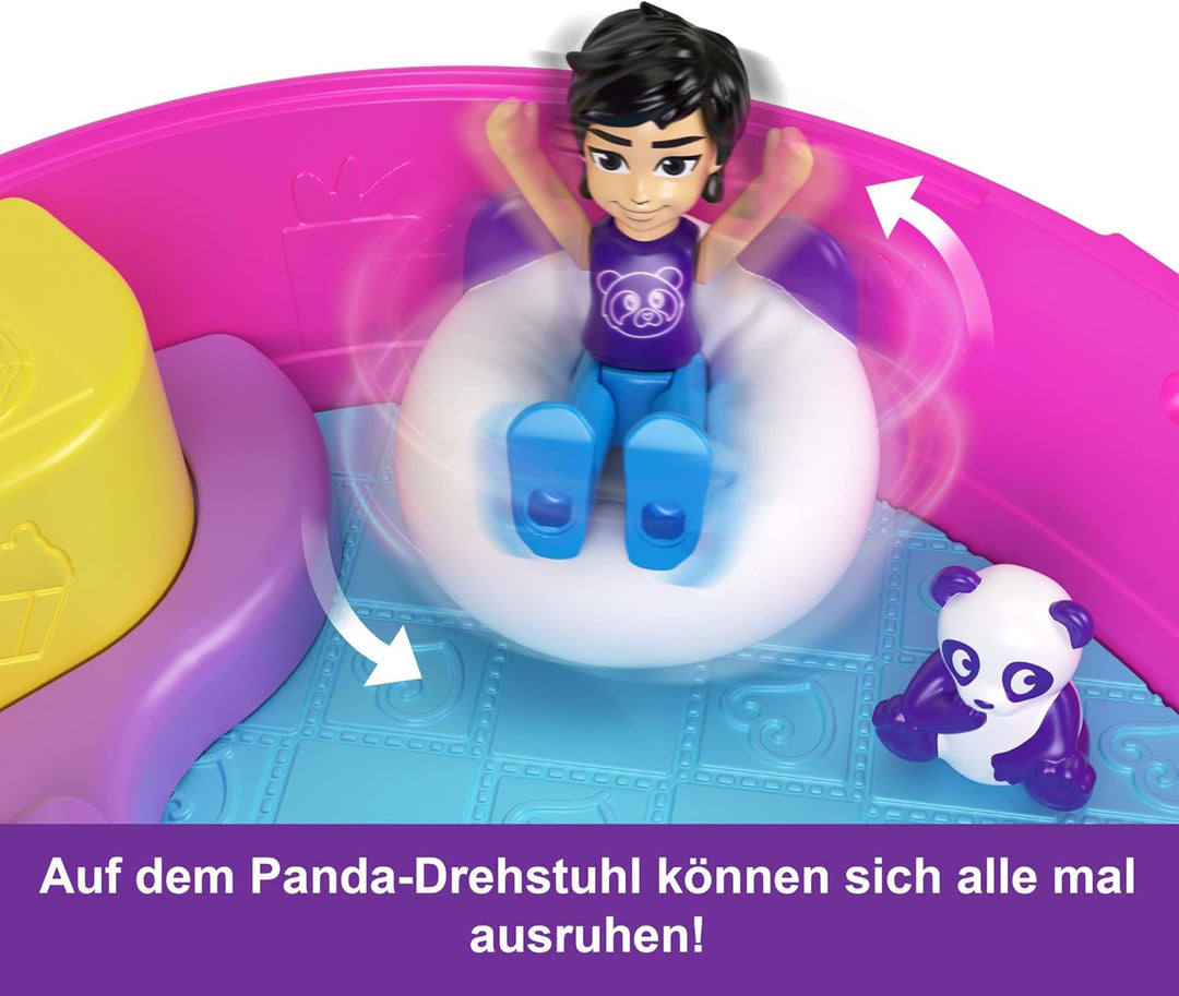 Polly Pocket-Puppen und Spielset, Bubble Tea-Pandaschatulle, tierisches Spielzeug mit 2 kleinen Pupp