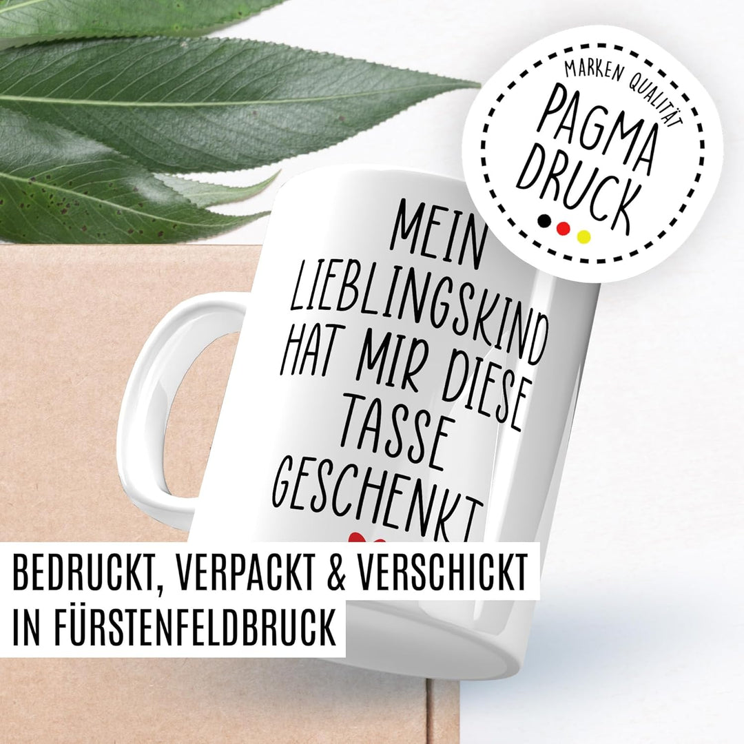 Tasse Mama Geschenk Mein Lieblingskind hat mir diese Tasse geschenkt, Kaffeetasse Familie Witz Humor