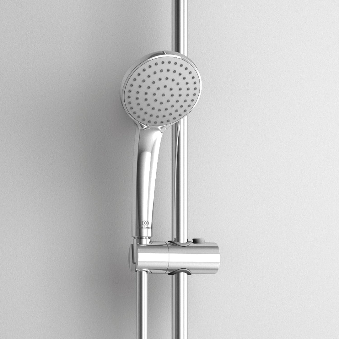 Ideal Standard B9402AA Handbrause, Anschlussgewinde G1/2, verchromt 1-Funktionshandbrause (aerosolar