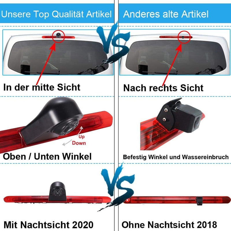 170° Weitwinkel Auto Rückfahrkamera im 3. Bremslicht Bremsleuchte Kamera Rückfahrsystem+7" LCD Monit