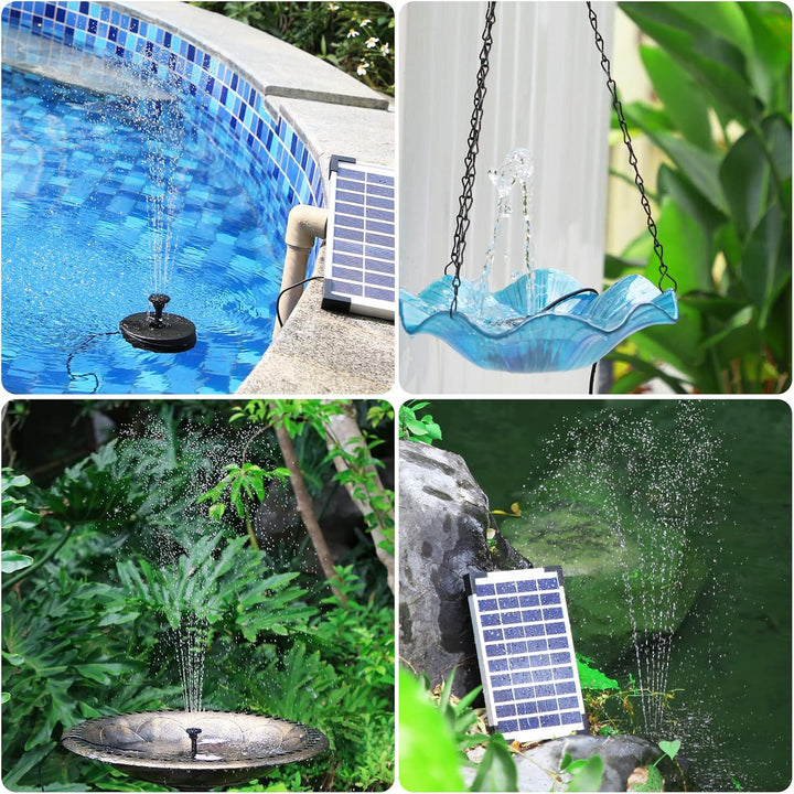 AISITIN 5.5W DIY Solar Springbrunnen, Neuestes Upgrade Solar Teichpumpe Solarbrunnen mit 10 Fontänen