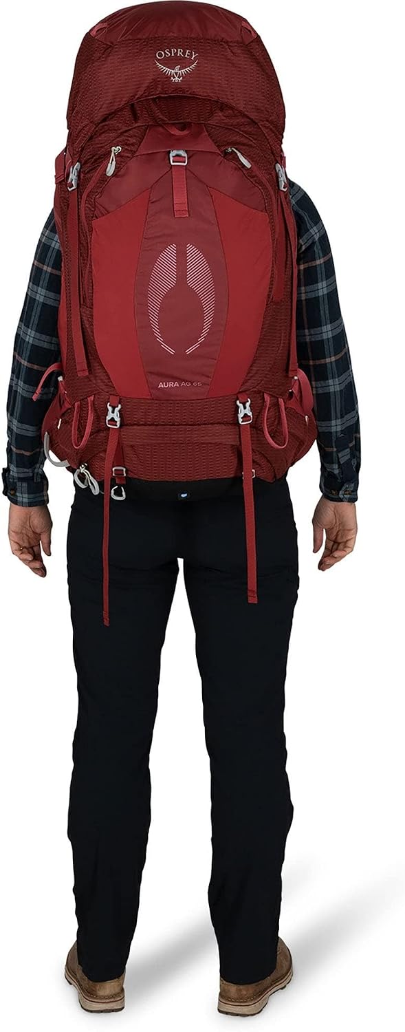 Osprey Damen Aura Ag Backpacking Rucksack Aura AG 65 Berry Sorbet Red WM/L (1er Pack), Berry Sorbet