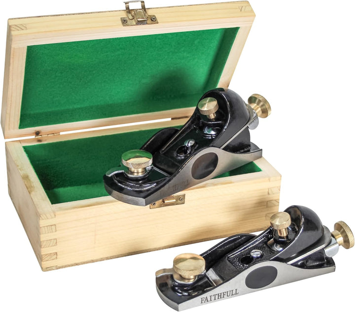 Faithfull - 9.1/2 & 60,1/2 Einhandhobel in Holzkiste - FAIPLANEBPS