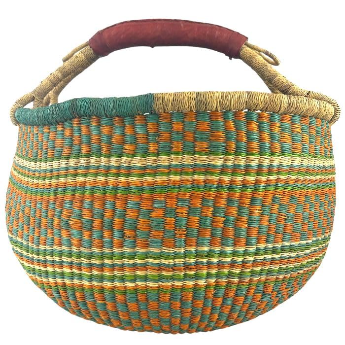 Bolga Korb Afrika - XXL - Das Original aus Ghana - Bunt - Fair Trade - Rund - Viele Farben - Afrikan
