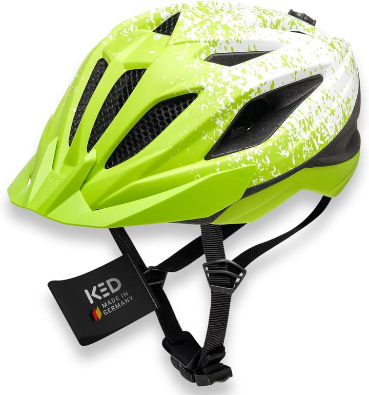 KED Street Jr. Pro Kinder Fahrrad Helm matt grün/weiss 2023 S (49-55cm), S (49-55cm)