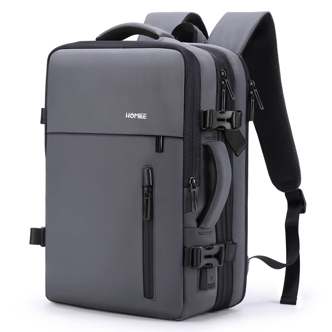 HOMIEE Handgepäck Reiserucksack, Supergross Laptop Rucksack Erweiterbar Diebstahlsicher Wasserabweis