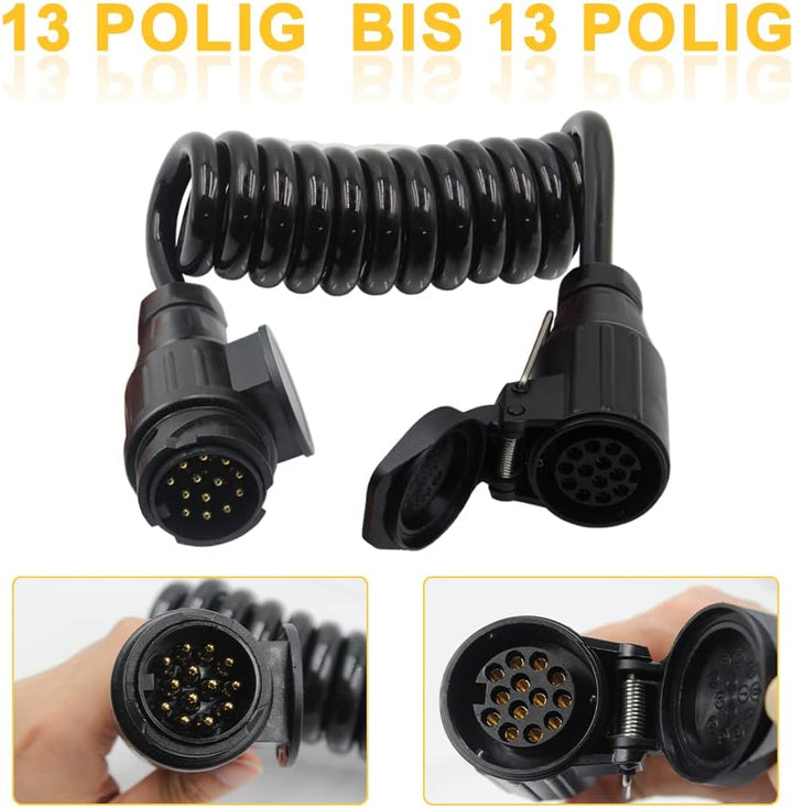 Sun3drucker 13-polig Anhänger Verlängerungskabel Stecker Adapter - 2M Anhänger Adapterkabel Kupplung