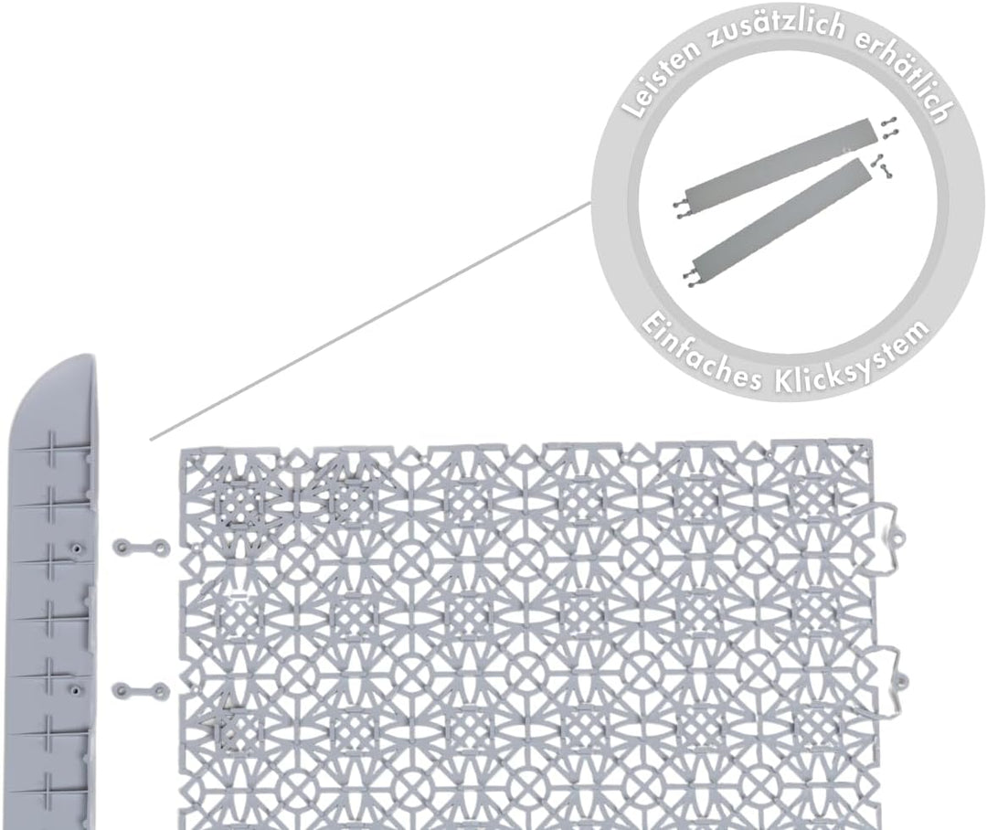 andiamo Terra Sol Terassenfliesen Klicksystem - Kunststoffplatten Aussenbereich für Balkon - Terasse