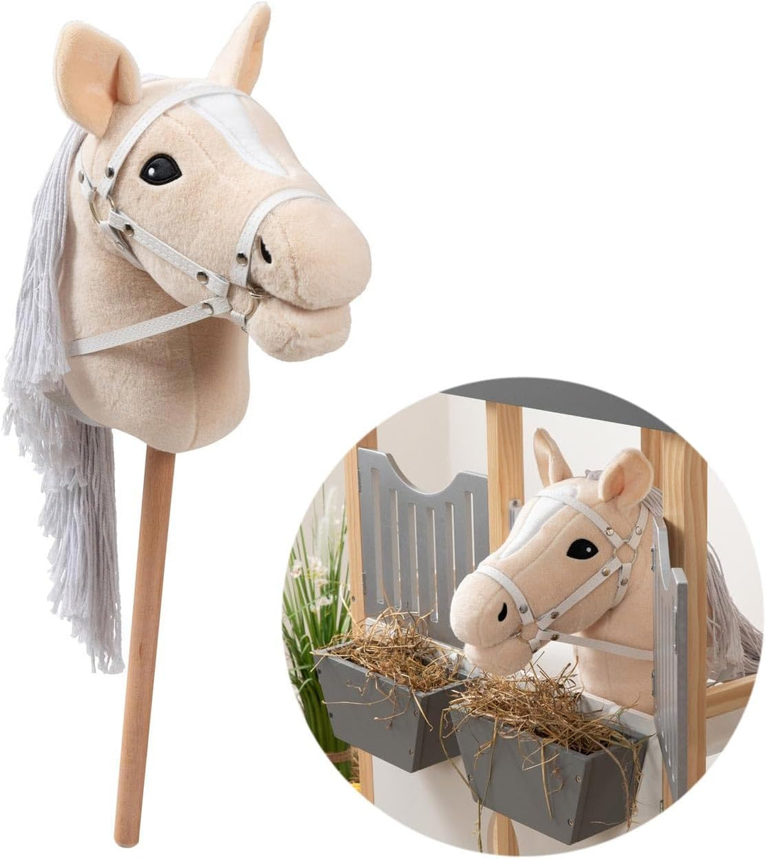 Ella & Piet® Hobby Horse Pferd Toffee mit Trense und Aufbewahrungsbeutel Steckenpferd Springpferd Sp