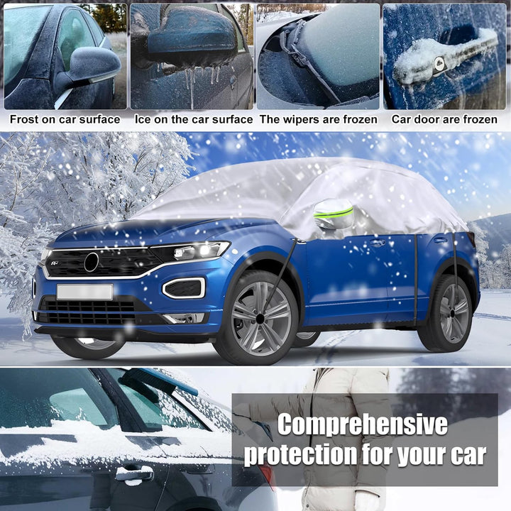 Autoabdeckung Wasserdicht Ersatz für VW T-ROC 2017-2024, Sonnenfest Hälfte Autoabdeckung, Halbgarage