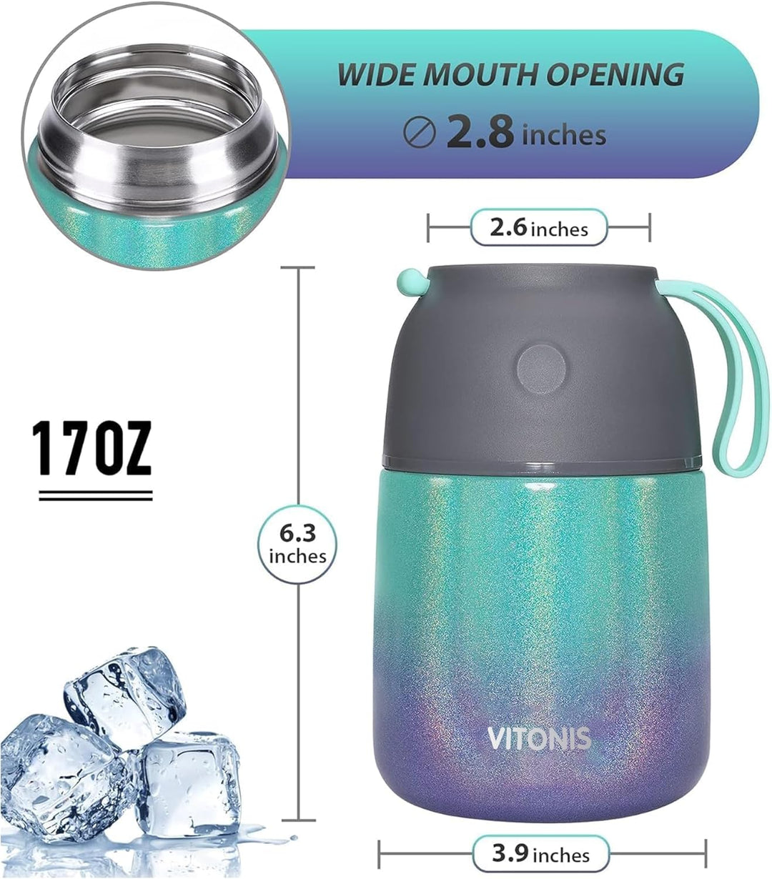 LOGEEYAR Thermobehälter für Essen 500ml Edelstahl Isolierbehälter für warme Speissen, Babynahrung, S