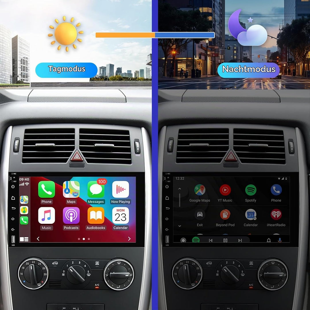 Autoradio Android 14.0 für Mercedes-Benz A-Klasse W169/B-Klasse W245/Viano/Vito W639/Sprinter W906,