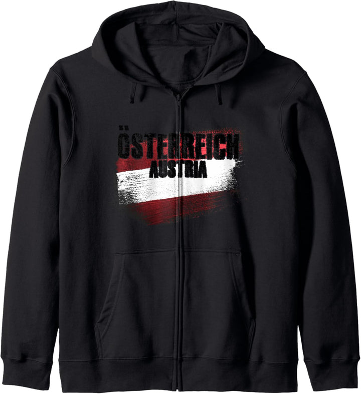 Österreich, Österreich Flagge Grunge Kapuzenjacke