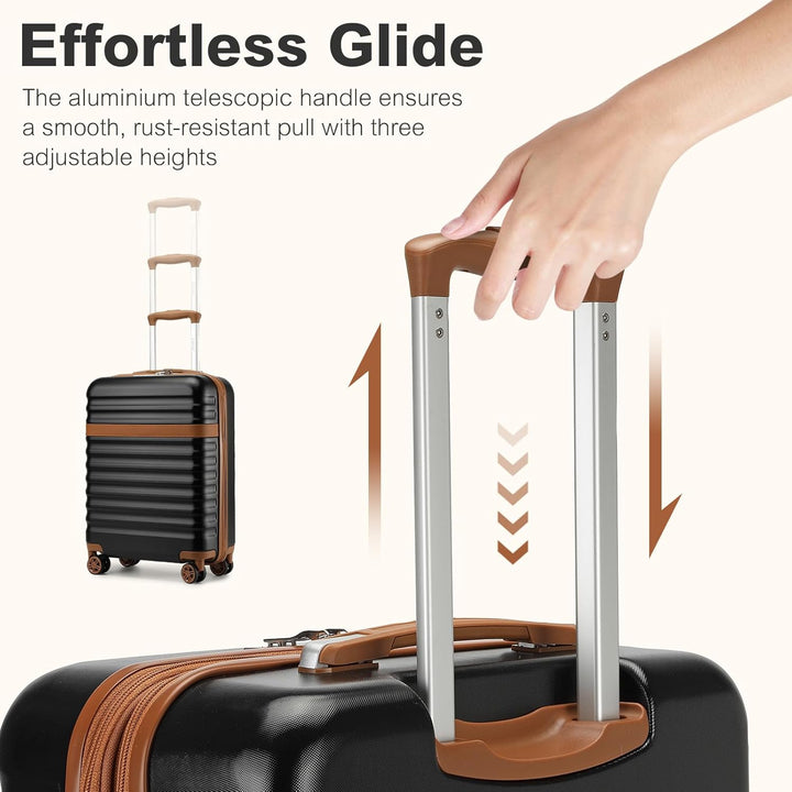 KONO Koffer Trolley Handgepäck Koffer Reisekoffer von ABS+PC Hartschalenkoffer mit 4 Rollen TSA Schl