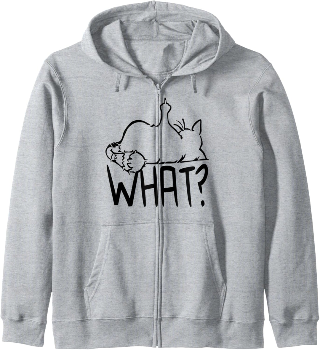 faule Katze Statement Spruch - What? - Katzen Kapuzenjacke